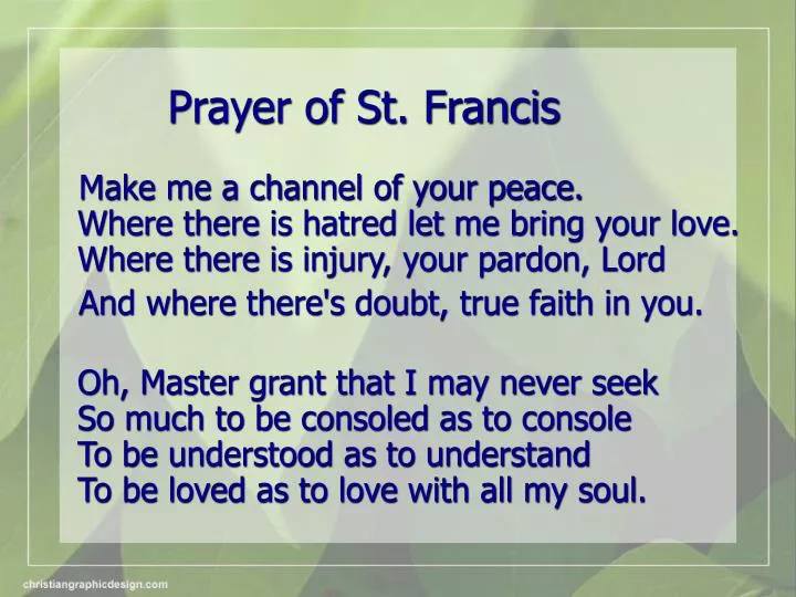 prayer of st francis
