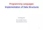 Programming Languages Implementation of Data Structures - slide 1