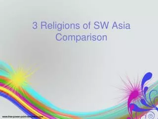 3 Religions of SW Asia Comparison