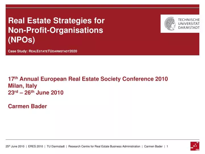real estate strategies for non profit organisations npos