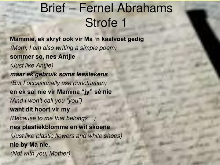 brief fernel abrahams strofe 1