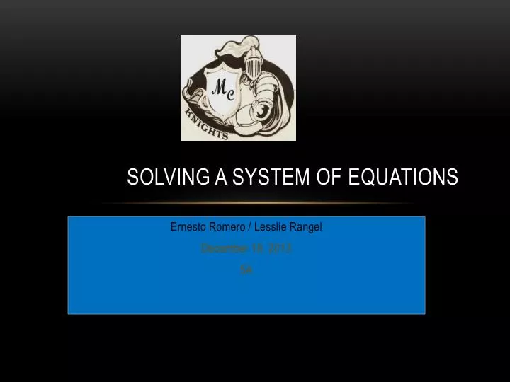 solving a system of equations