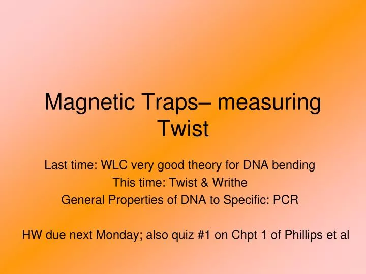 magnetic traps measuring twist