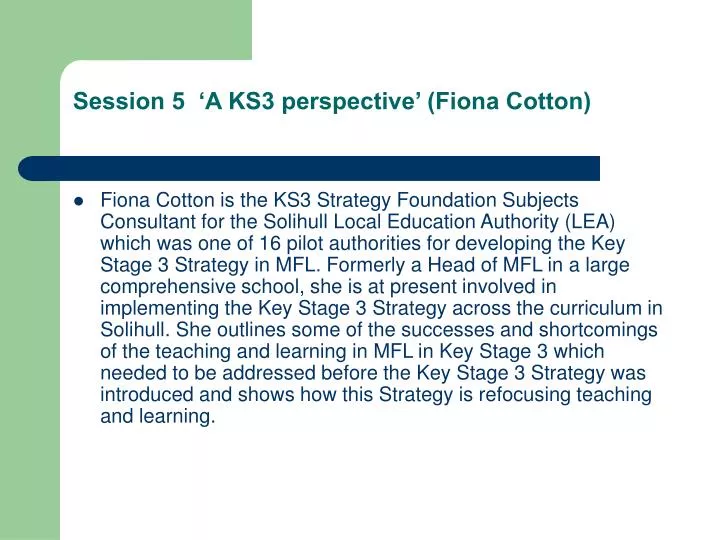 session 5 a ks3 perspective fiona cotton