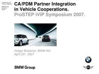CA/PDM Partner Integration in Vehicle Cooperations. Agenda.