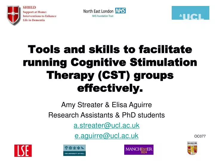 tools and skills to facilitate running cognitive stimulation therapy cst groups effectively