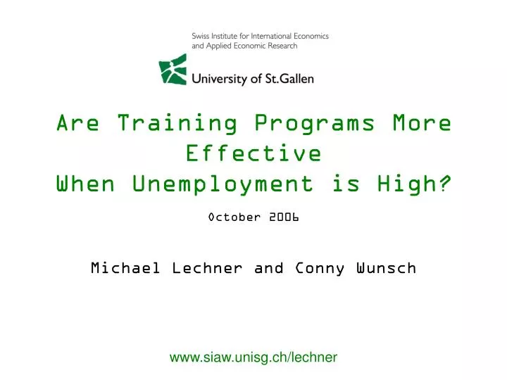 are training programs more effective when unemployment is high