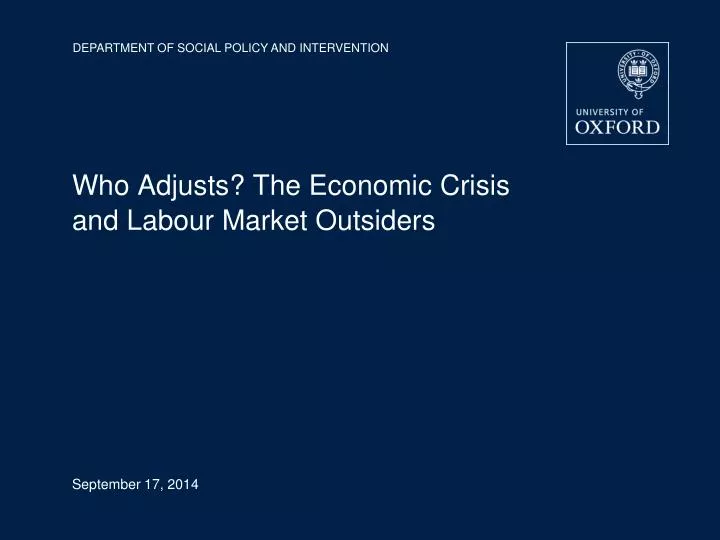who adjusts the economic crisis and labour market outsiders