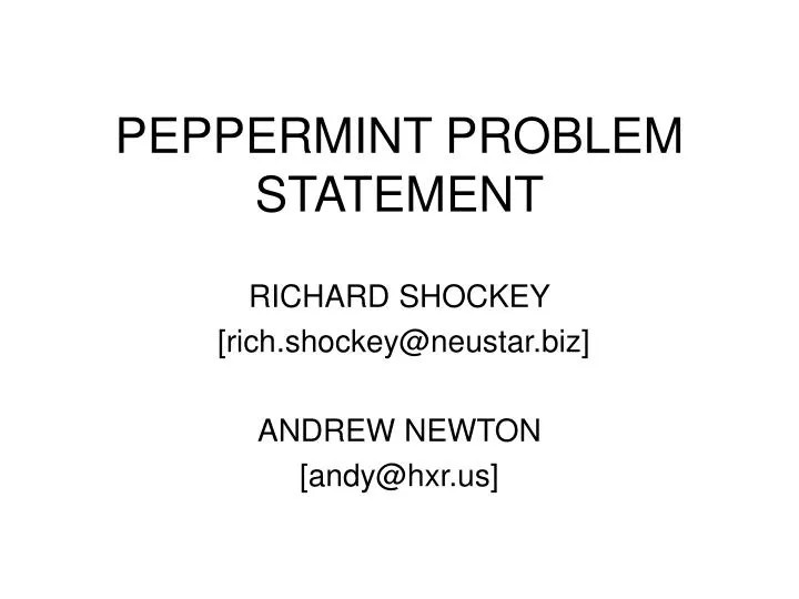 peppermint problem statement