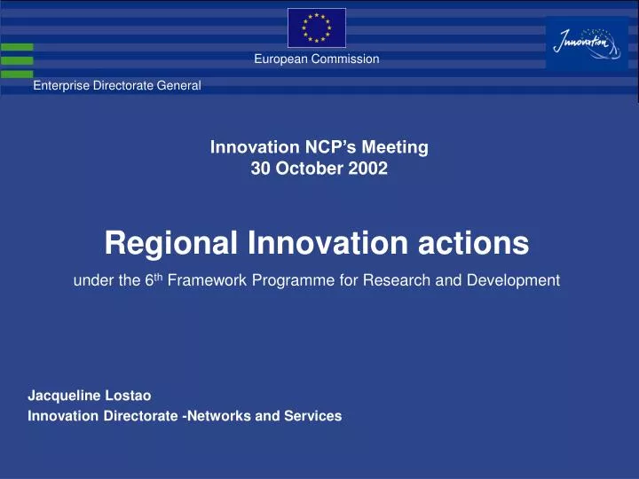 innovation ncp s meeting 30 october 2002