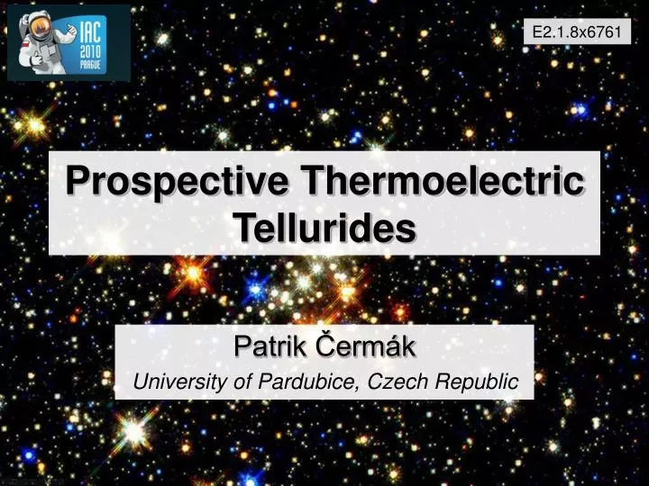 prospective thermoelectric tellurides