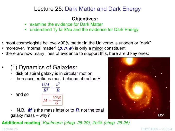 lecture 25 dark matter and dark energy