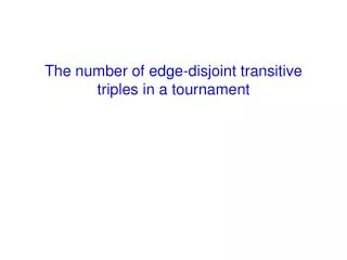 The number of edge-disjoint transitive triples in a tournament