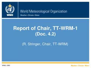 Report of Chair, TT-WRM-1 (Doc. 4.2 )