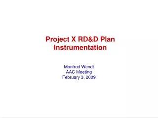 Project X RD&amp;D Plan Instrumentation