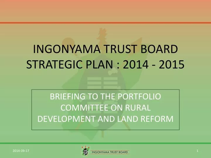 ingonyama trust board strategic plan 2014 2015