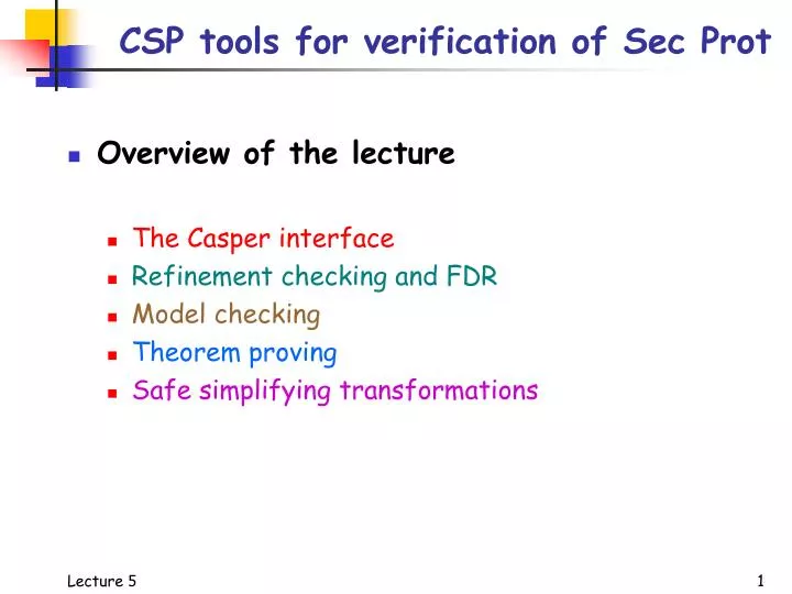 csp tools for verification of sec prot