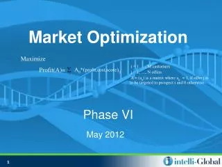 Market Optimization Phase VI