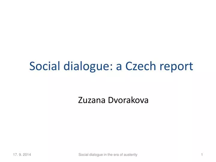 social dialogue a czech report
