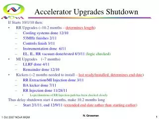 Accelerator Upgrades Shutdown