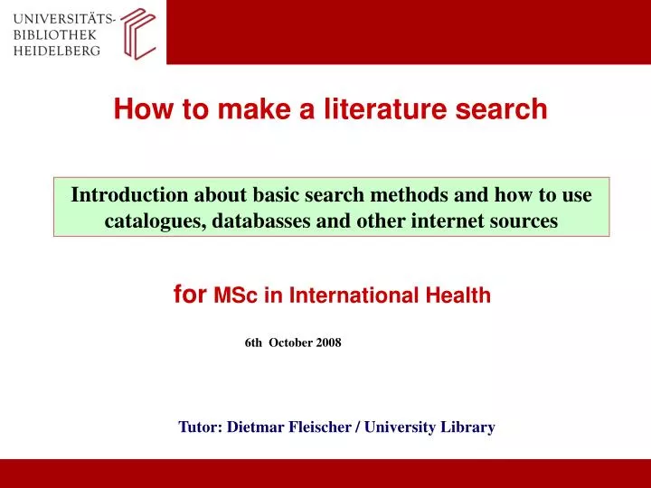 how to make a literature search