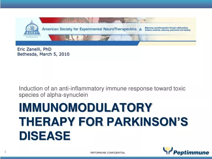 immunomodulatory therapy for parkinson s disease