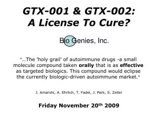 Bio Genies, Inc.