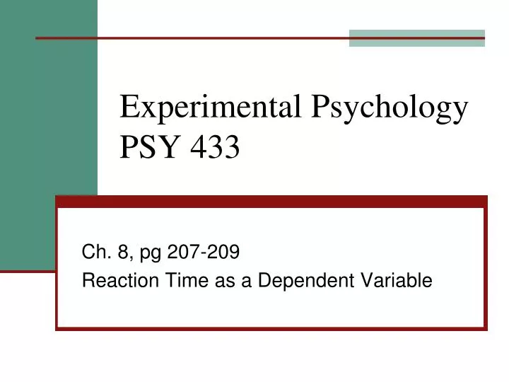 experimental psychology psy 433