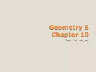 Geometry B Chapter 10
