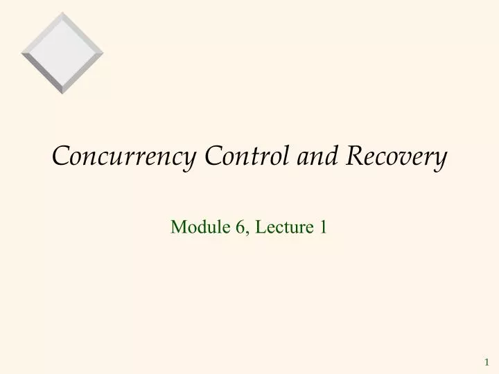concurrency control and recovery