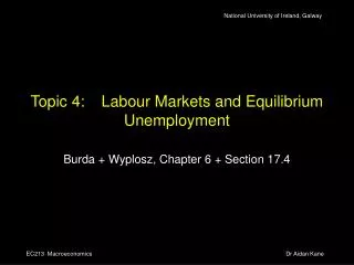 Topic 4:	Labour Markets and Equilibrium Unemployment