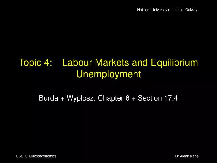 topic 4 labour markets and equilibrium unemployment