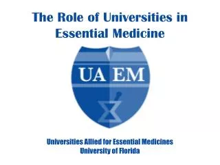 The Role of Universities in Essential Medicine