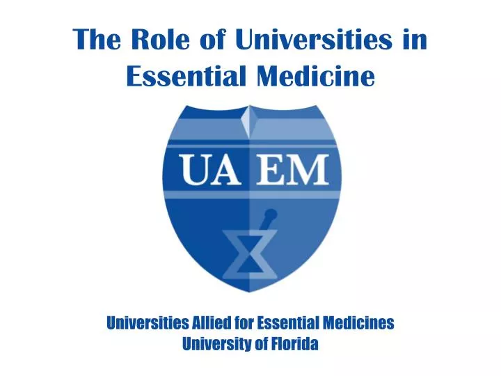 the role of universities in essential medicine