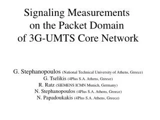 Signaling Measurements on the Packet Domain of 3G-UMTS Core Network