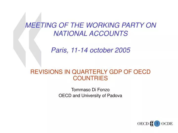 meeting of the working party on national accounts paris 11 14 october 2005