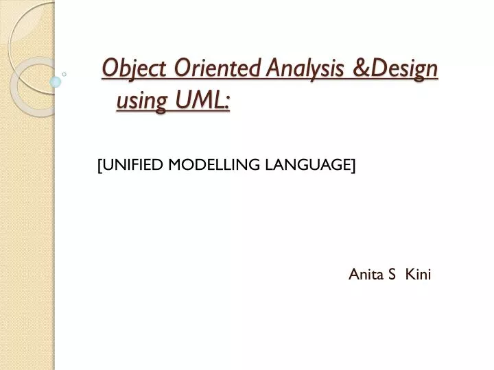 object oriented analysis design using uml