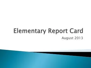 Elementary Report Card