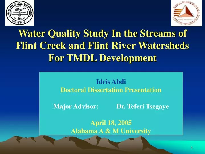 water quality study in the streams of flint creek and flint river watersheds for tmdl development