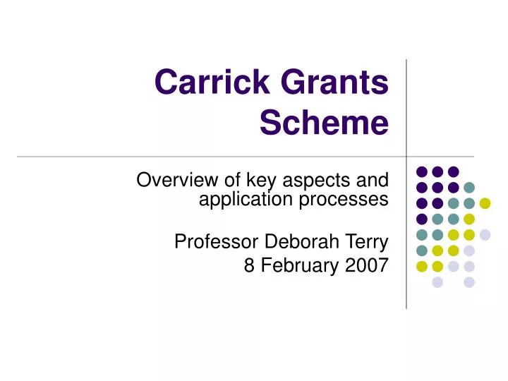 carrick grants scheme
