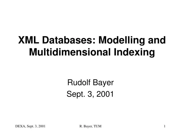 xml databases modelling and multidimensional indexing