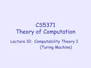 CS5371 Theory of Computation