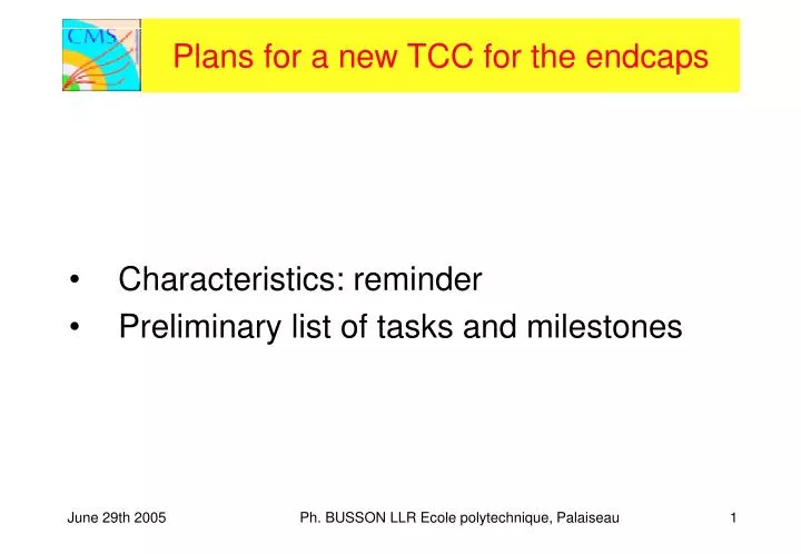 plans for a new tcc for the endcaps