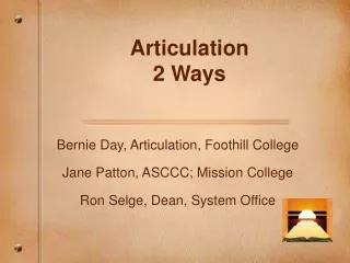 Articulation 2 Ways