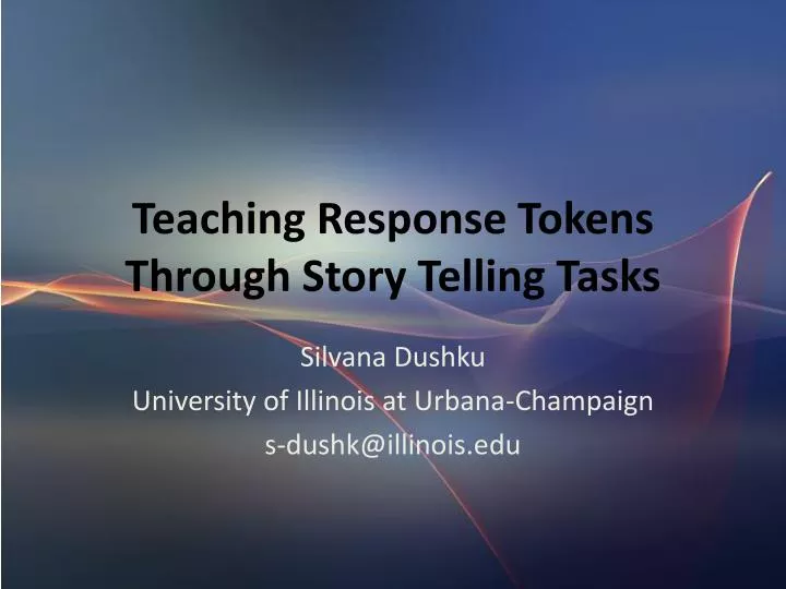 teaching response tokens through story telling tasks
