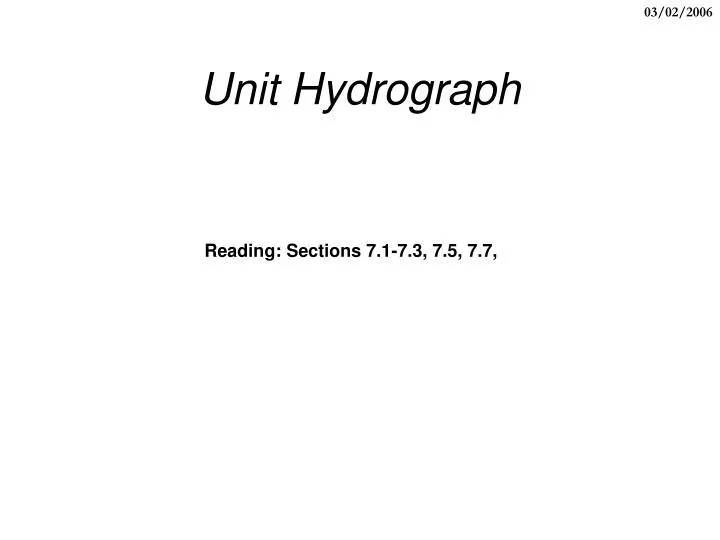 unit hydrograph