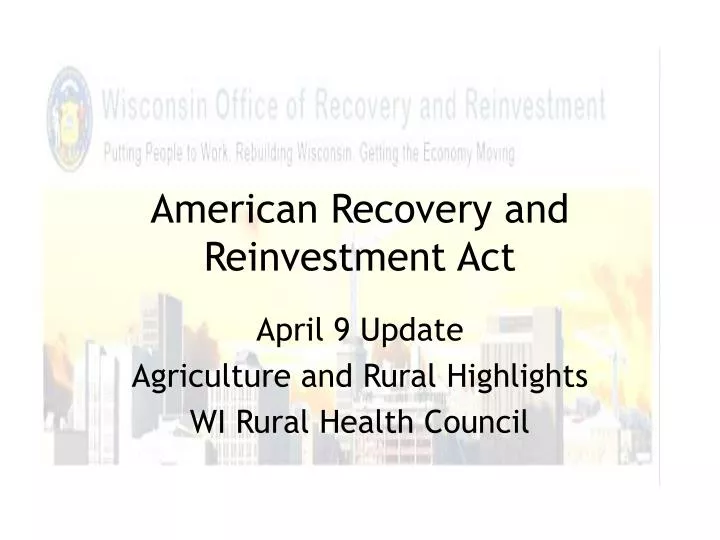 american recovery and reinvestment act