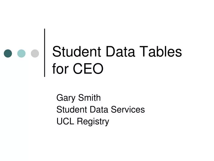student data tables for ceo