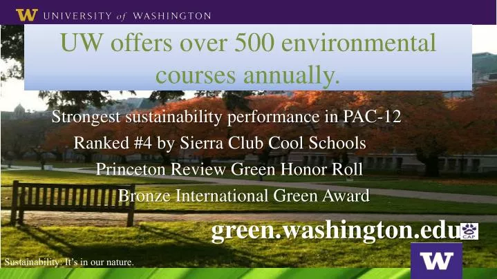 uw offers over 500 environmental courses annually