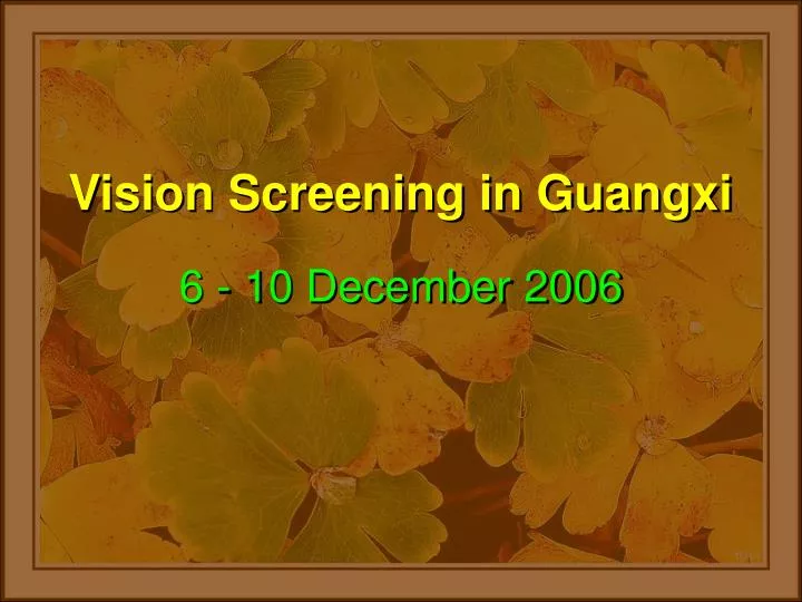 vision screening in guangxi